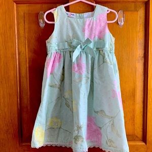B.T. Kids Lt. Green & Pink Floral Dress